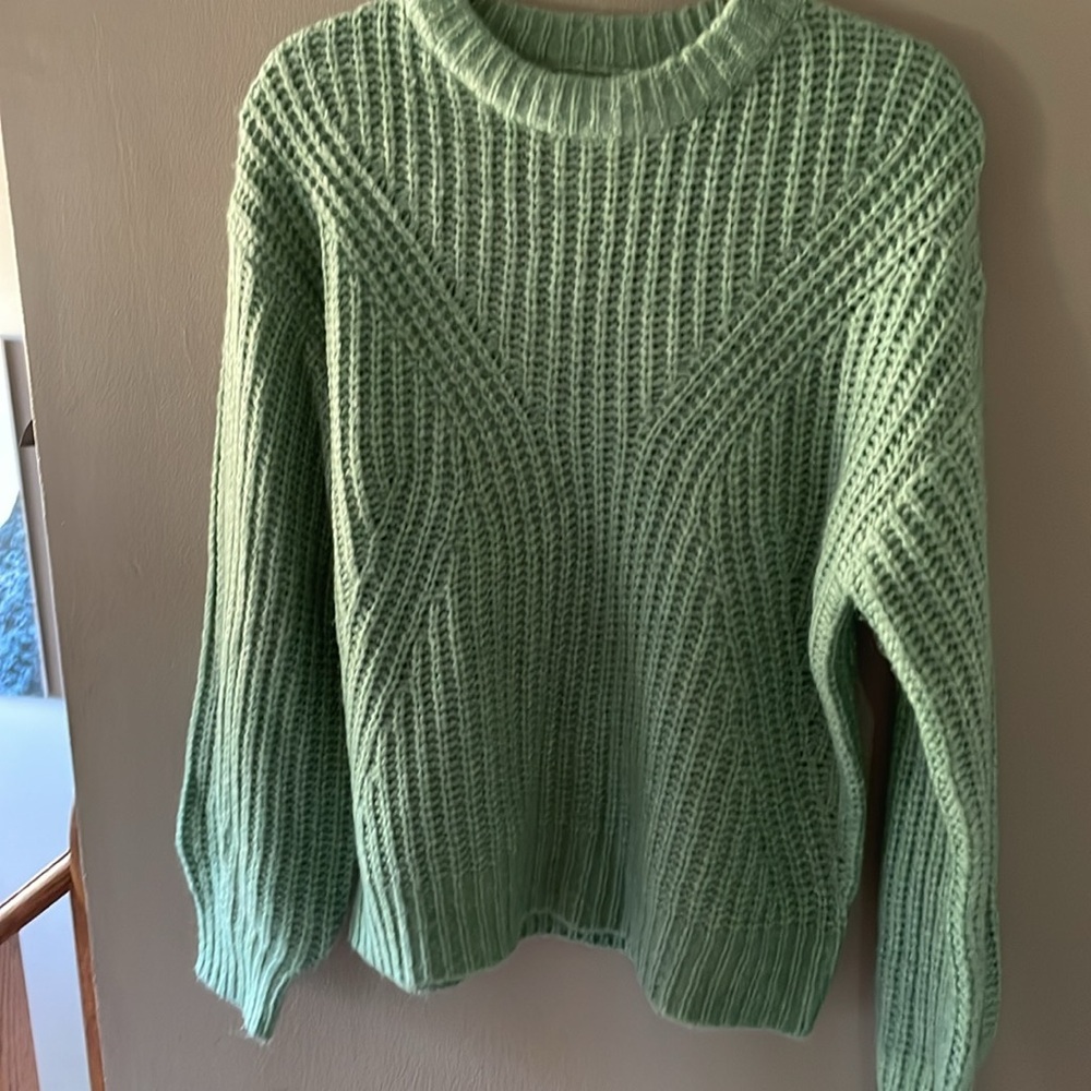 A New Day Light Green Textured Knit Sweater